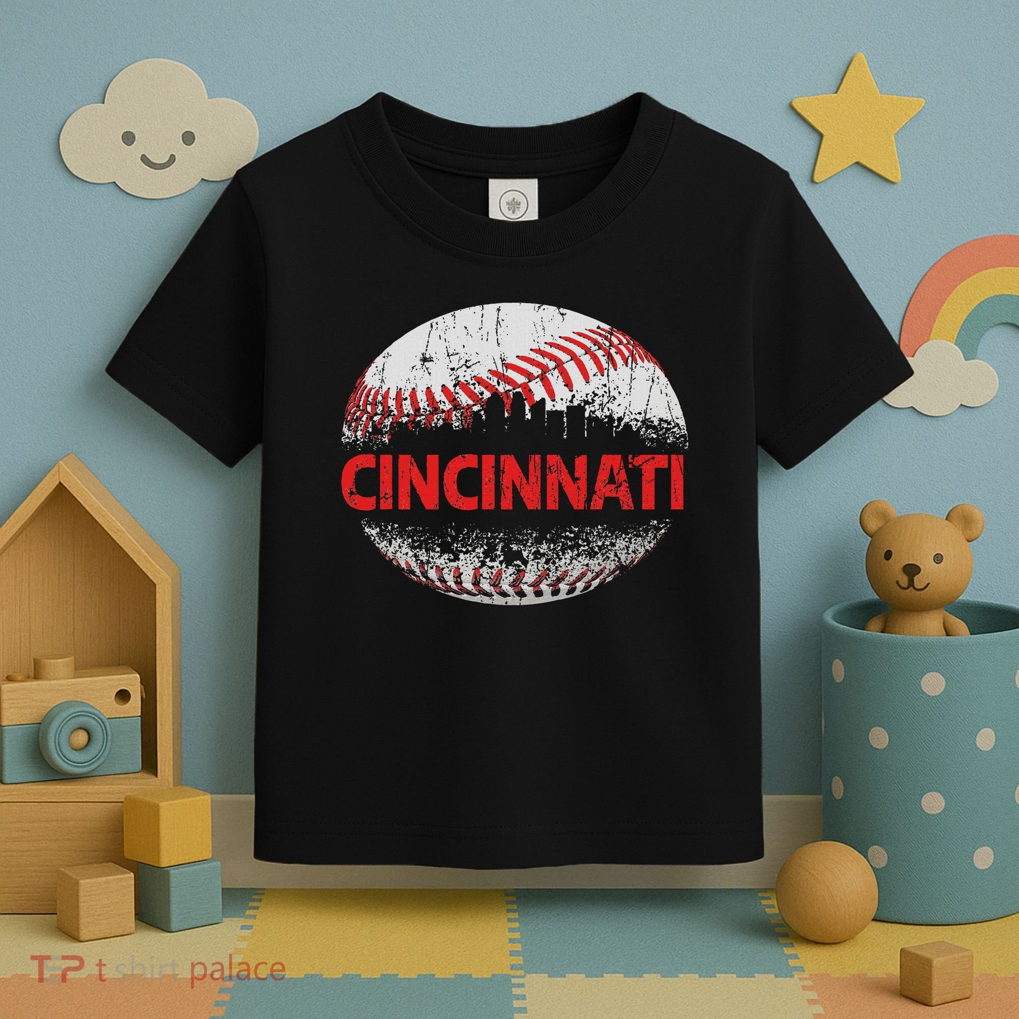 Cincinnati Souvenir Baseball City Downtown I Love Cincinnati Toddler T-Shirt