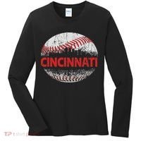 Cincinnati Souvenir Baseball City Downtown I Love Cincinnati Women's Long Sleeve Shirt thumb 0