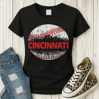 Cincinnati Souvenir Baseball City Downtown I Love Cincinnati Women's T-Shirt thumb 3