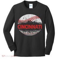 Cincinnati Souvenir Baseball City Downtown I Love Cincinnati Kids Long Sleeve Shirt thumb 0