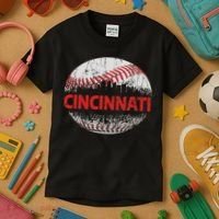 Cincinnati Souvenir Baseball City Downtown I Love Cincinnati Kids T-Shirt thumb 3