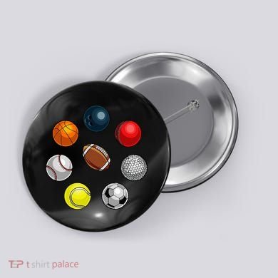 Cartoon Sports Balls Design Button