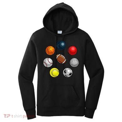 Cartoon Sports Balls Design Women's Hoodie