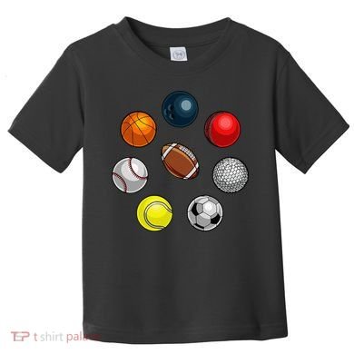 Cartoon Sports Balls Design Toddler T-Shirt