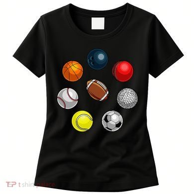 Cartoon Sports Balls Design Women's T-Shirt