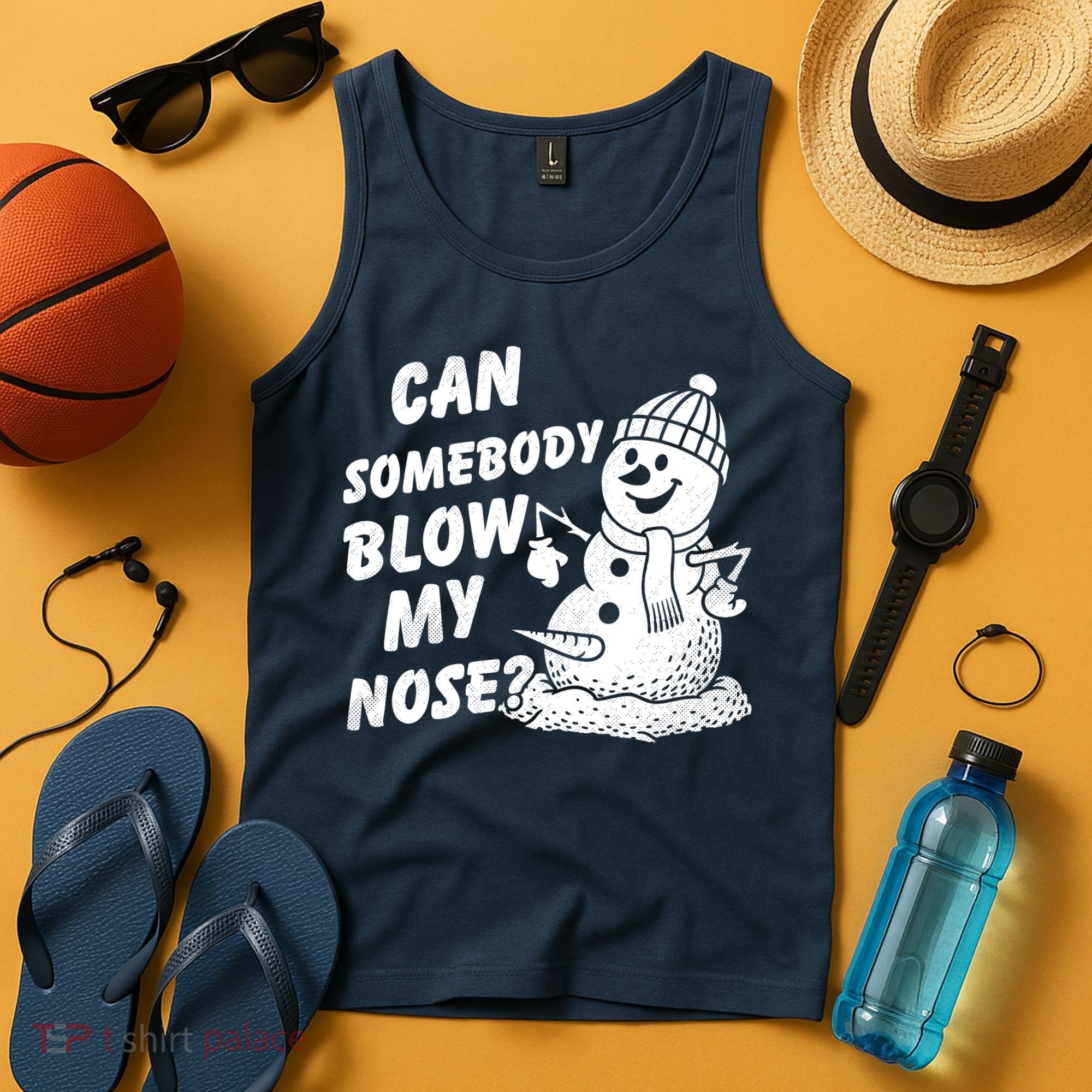 Can Somebody Blow My Nose Snowman Tank Top