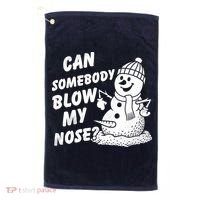 Can Somebody Blow My Nose Snowman Golf Towel thumb 0