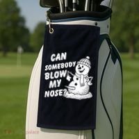 Can Somebody Blow My Nose Snowman Golf Towel thumb 2