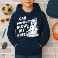 Can Somebody Blow My Nose Snowman Kids Hoodie thumb 2
