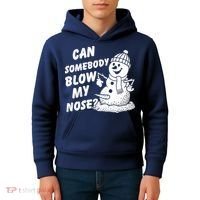 Can Somebody Blow My Nose Snowman Kids Hoodie thumb 4