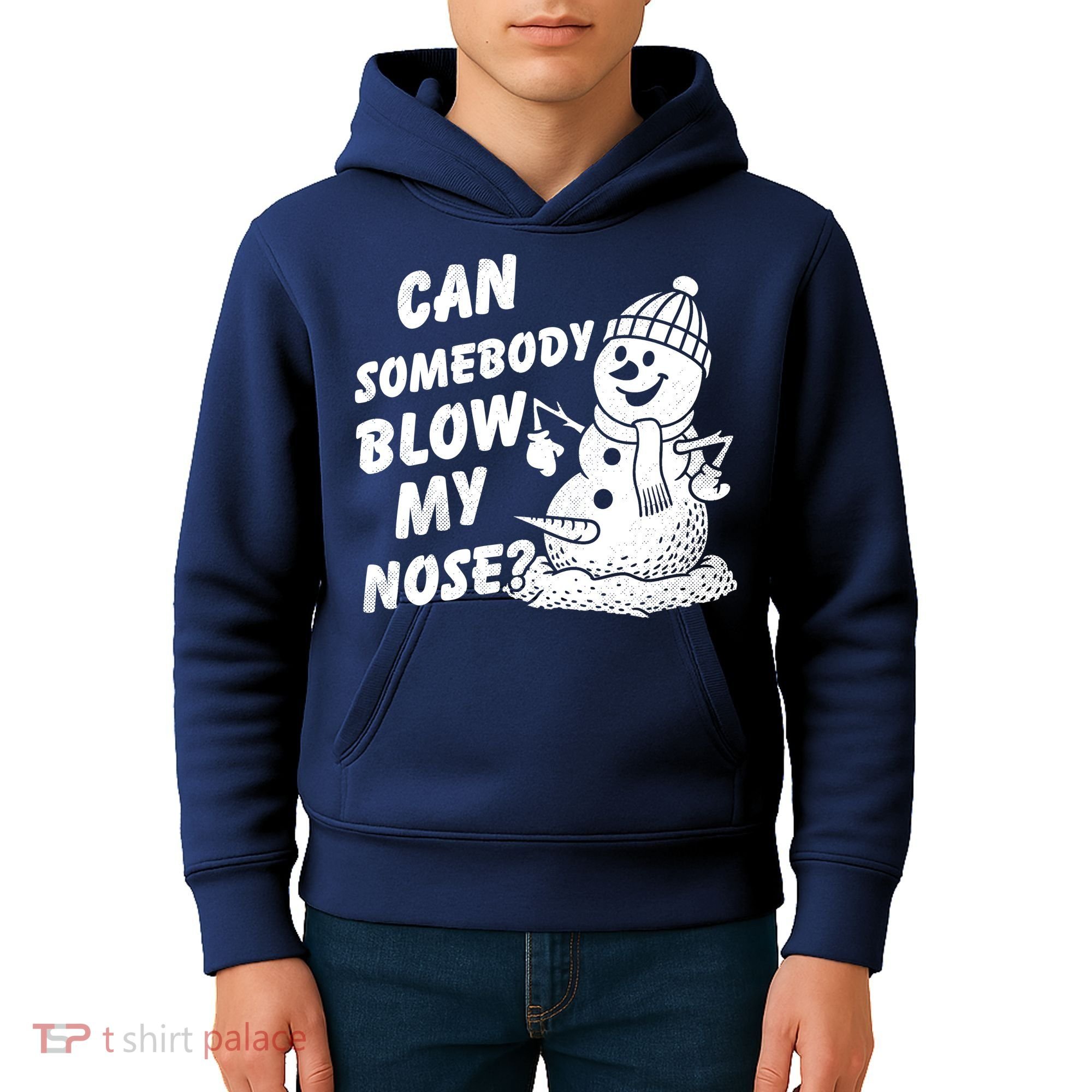 Can Somebody Blow My Nose Snowman Kids Hoodie
