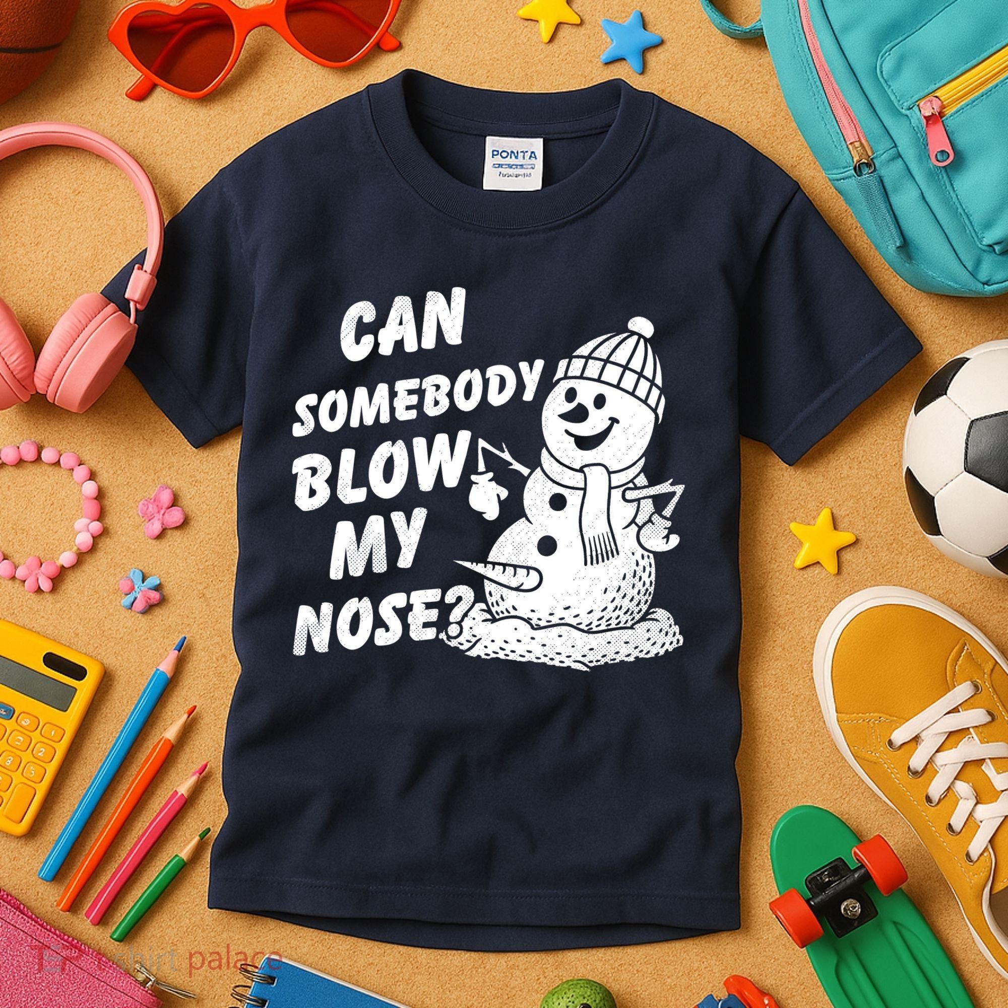 Can Somebody Blow My Nose Snowman Kids T-Shirt