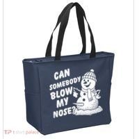 Can Somebody Blow My Nose Snowman Tote Bag thumb 2