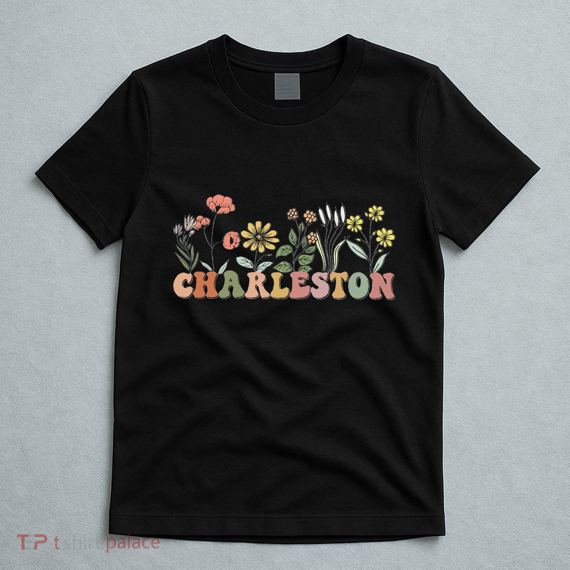 Charleston Sc Bachelorette Vintage 70s Retro Wildflowers T-Shirt