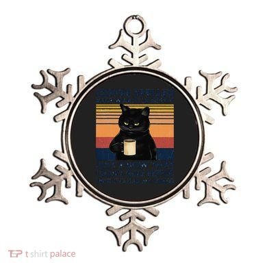 Coffee Spelled Backwards Is Eeffoc Cat Drinking Vintage Ornament