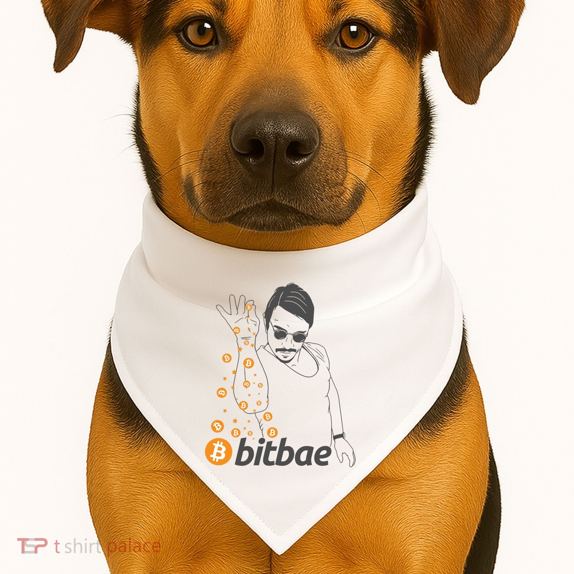 Crypto Salt Bae Bitcoin USA-Made Doggie Bandana