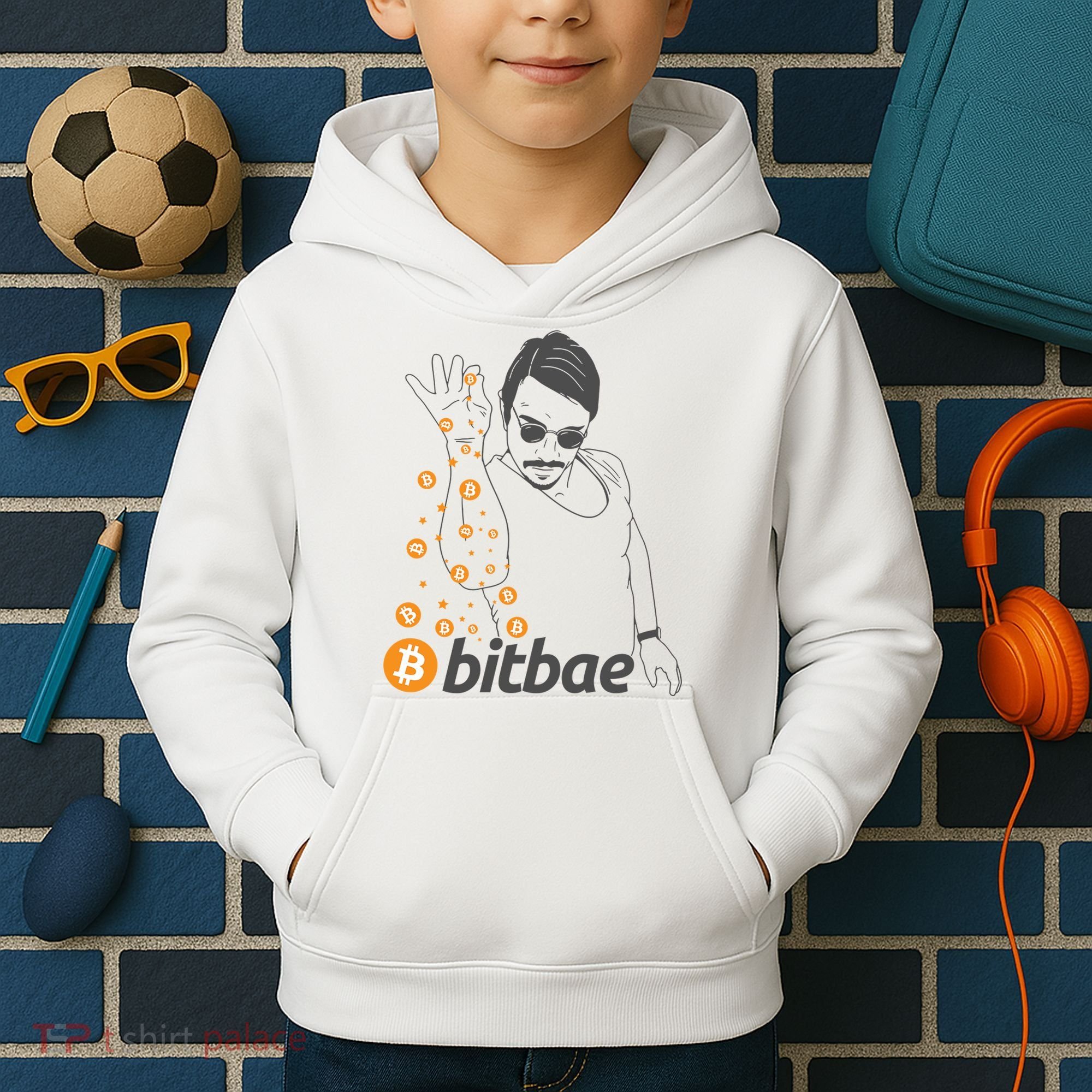 Crypto Salt Bae Bitcoin Kids Hoodie