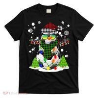 Christmas Soccer Ball Snowman Santa Hat Pajamas For Boys Premium T-Shirt thumb 0