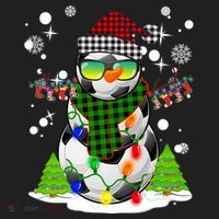 Christmas Soccer Ball Snowman Santa Hat Pajamas For Boys Premium Beanie thumb 2