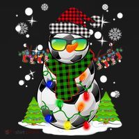 Christmas Soccer Ball Snowman Santa Hat Pajamas For Boys Premium Ornament thumb 1