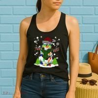 Christmas Soccer Ball Snowman Santa Hat Pajamas For Boys Premium Women's Tank Top thumb 2
