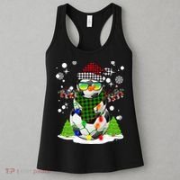 Christmas Soccer Ball Snowman Santa Hat Pajamas For Boys Premium Women's Tank Top thumb 3