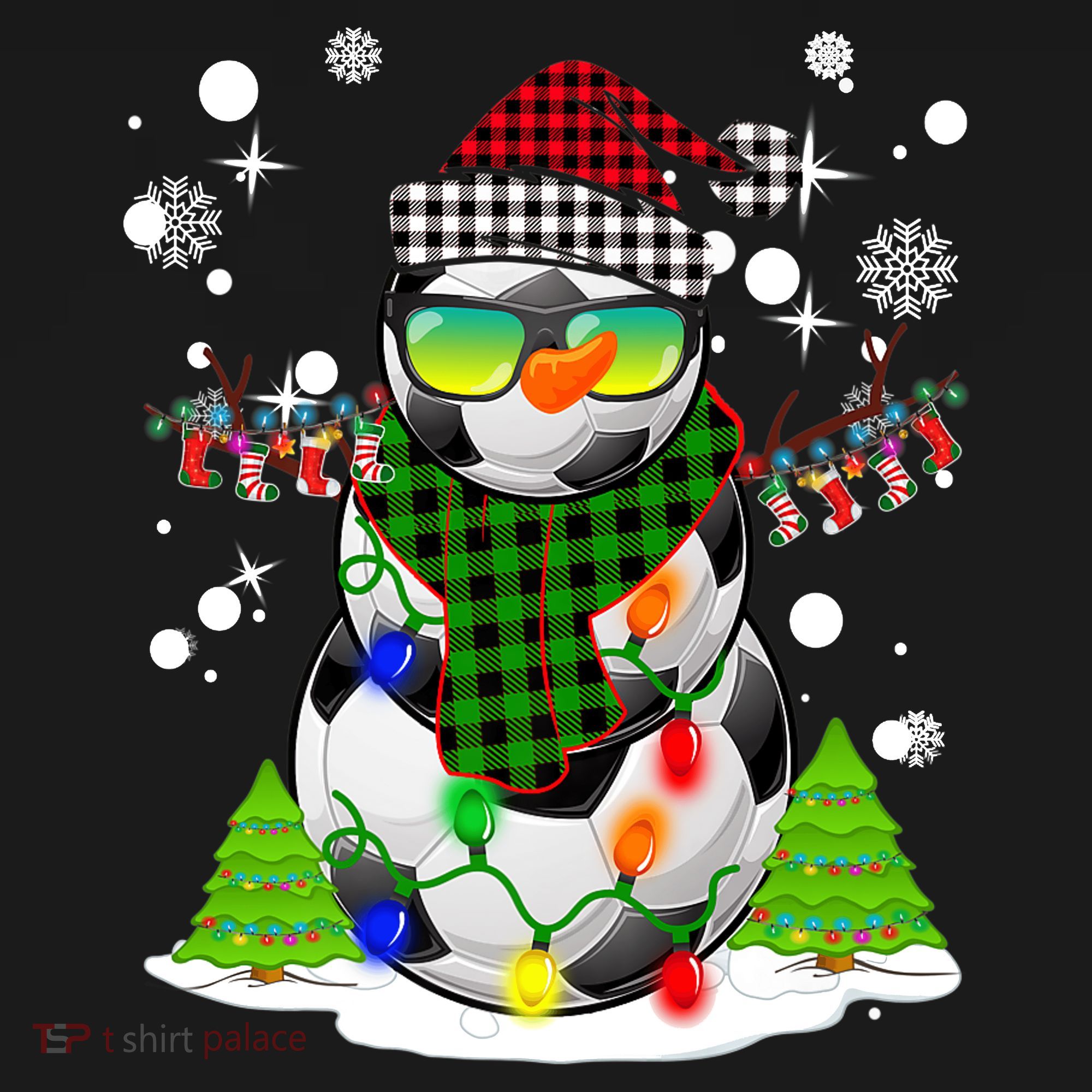 Christmas Soccer Ball Snowman Santa Hat Pajamas For Boys Premium Women's Tank Top
