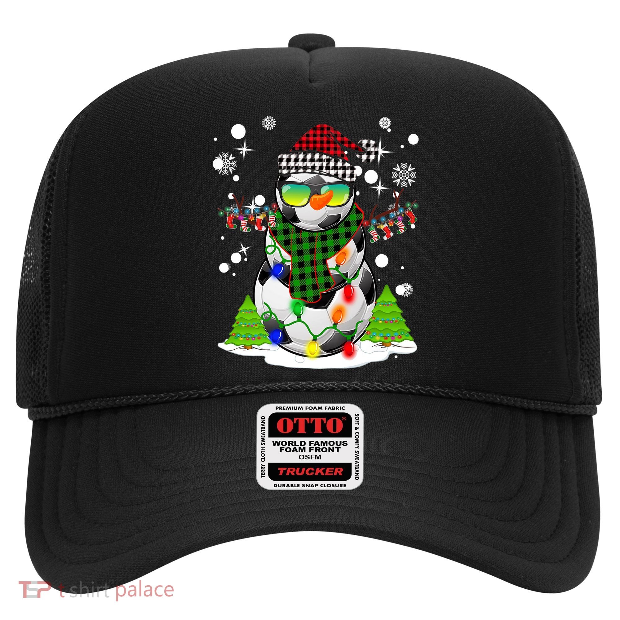Christmas Soccer Ball Snowman Santa Hat Pajamas For Boys Premium Hat