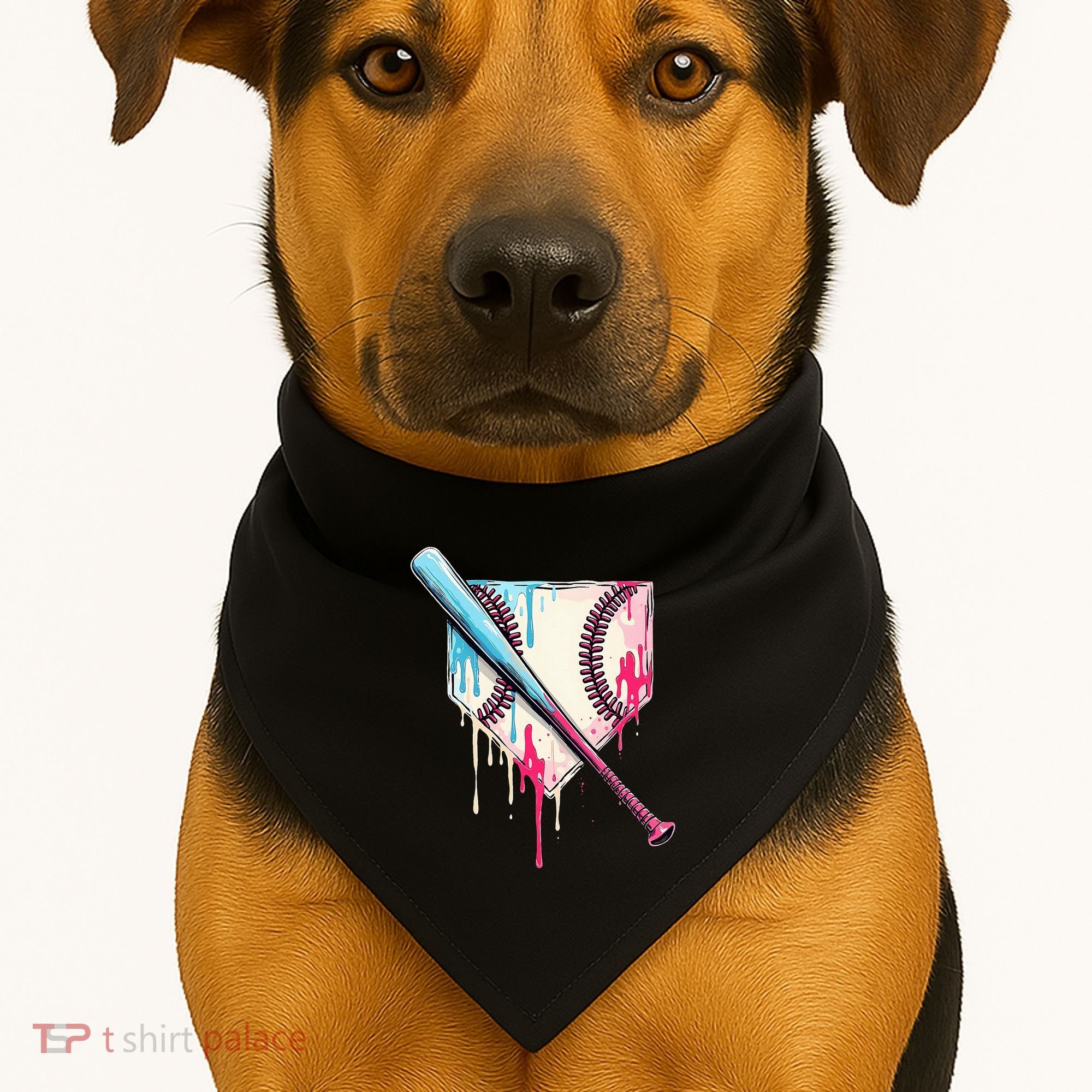 Cool Sport B.A.S.E.B.A.L.L Home Plate Drip With Sprinkles Drip USA-Made Doggie Bandana
