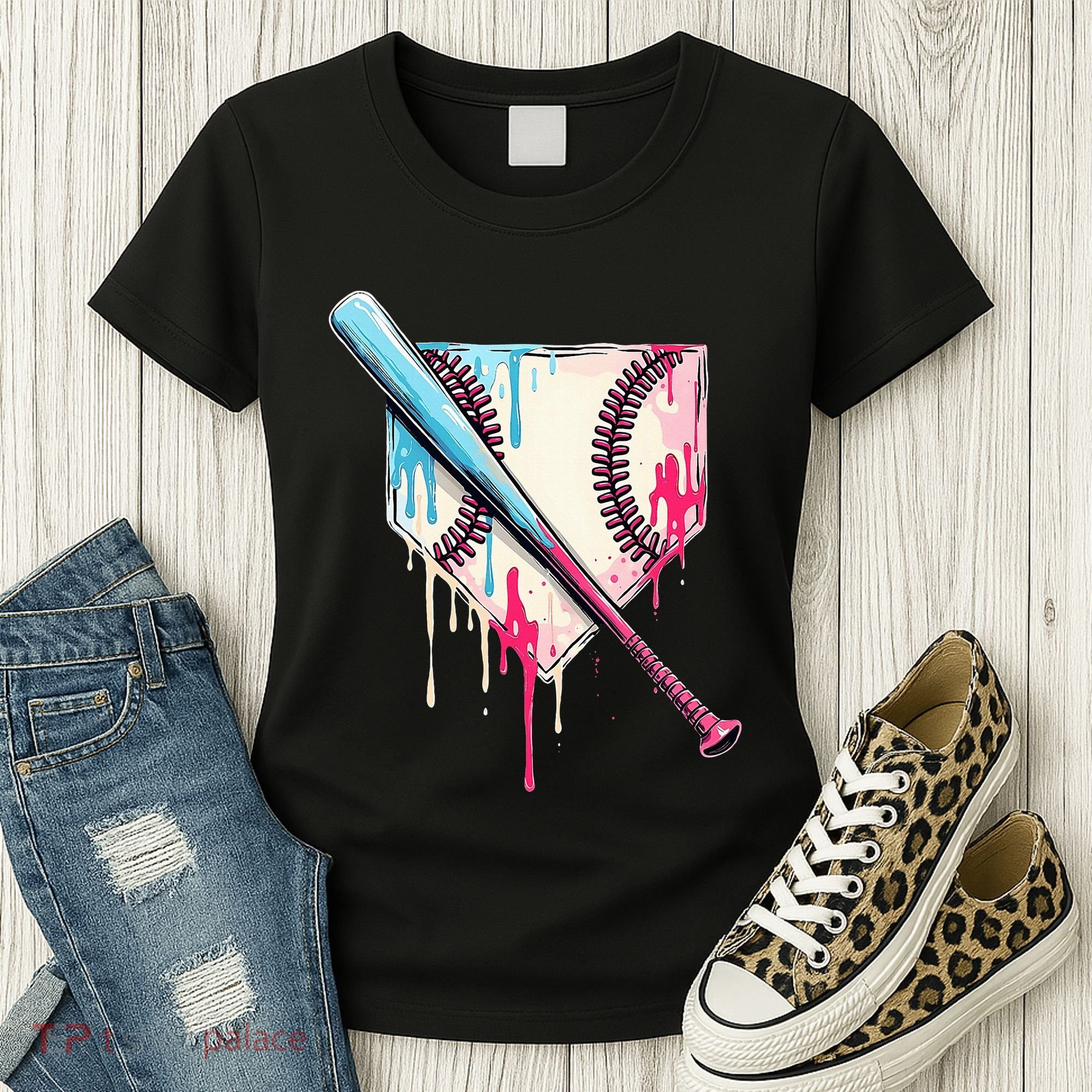 Cool Sport B.A.S.E.B.A.L.L Home Plate Drip With Sprinkles Drip Women's T-Shirt