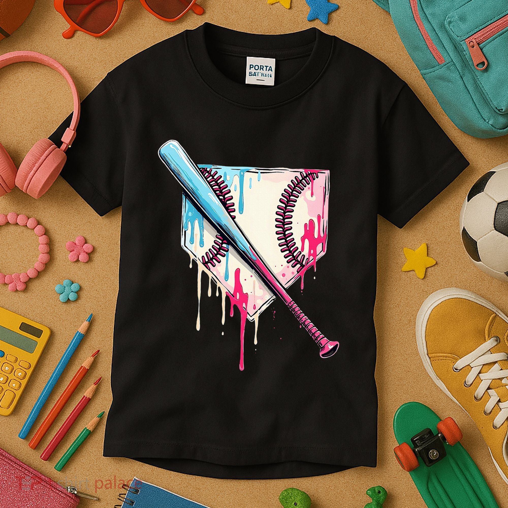 Cool Sport B.A.S.E.B.A.L.L Home Plate Drip With Sprinkles Drip Kids T-Shirt