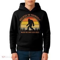 Cool Sasquatch Big Foot  Believe In Yourself Kids Hoodie thumb 4