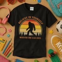 Cool Sasquatch Big Foot  Believe In Yourself Kids T-Shirt thumb 3