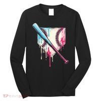Cool Sport Baseball Home Plate Drip With Sprinkles Drip Long Sleeve Shirt thumb 0