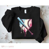 Cool Sport Baseball Home Plate Drip With Sprinkles Drip Sweatshirt thumb 2