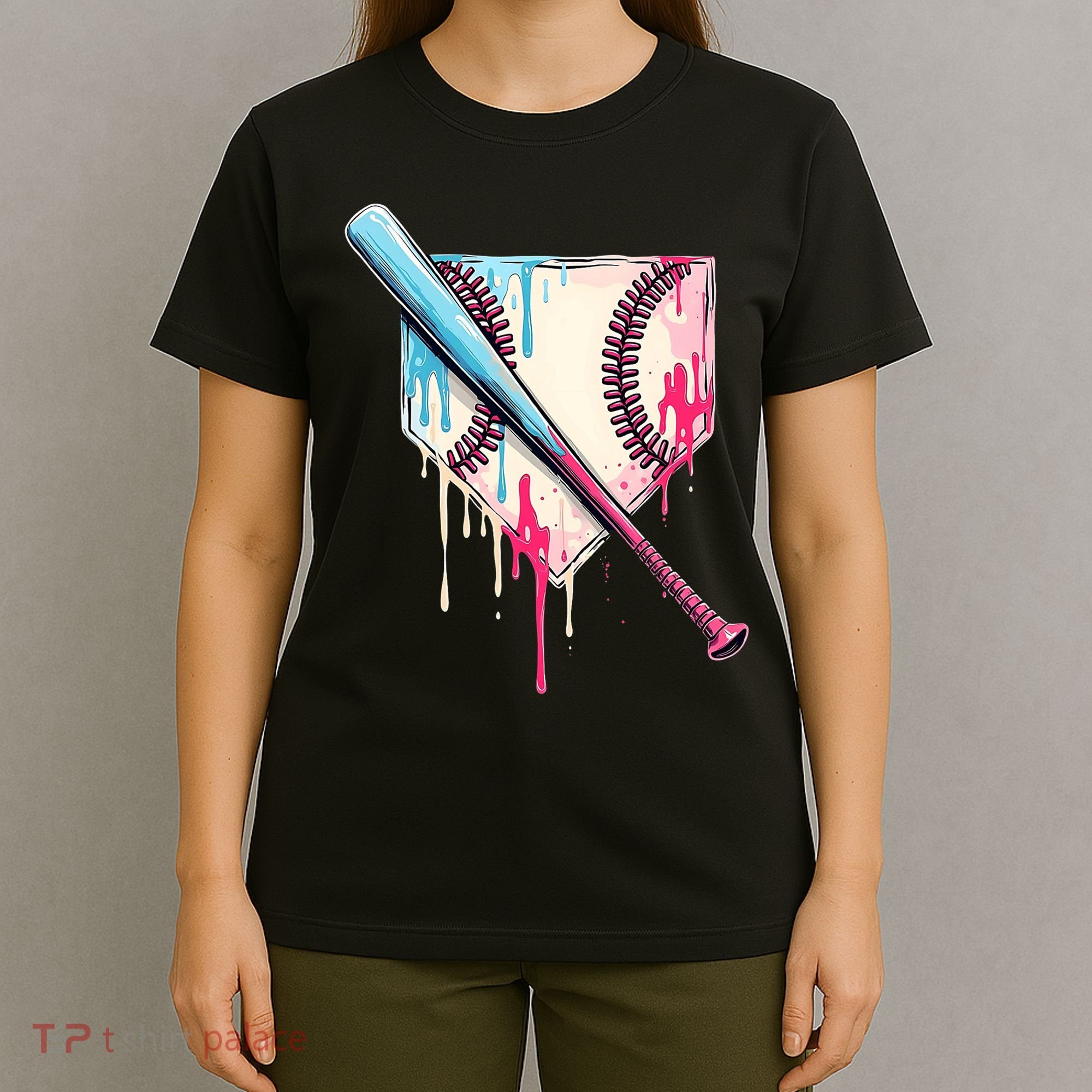 Cool Sport Baseball Home Plate Drip With Sprinkles Drip T-Shirt