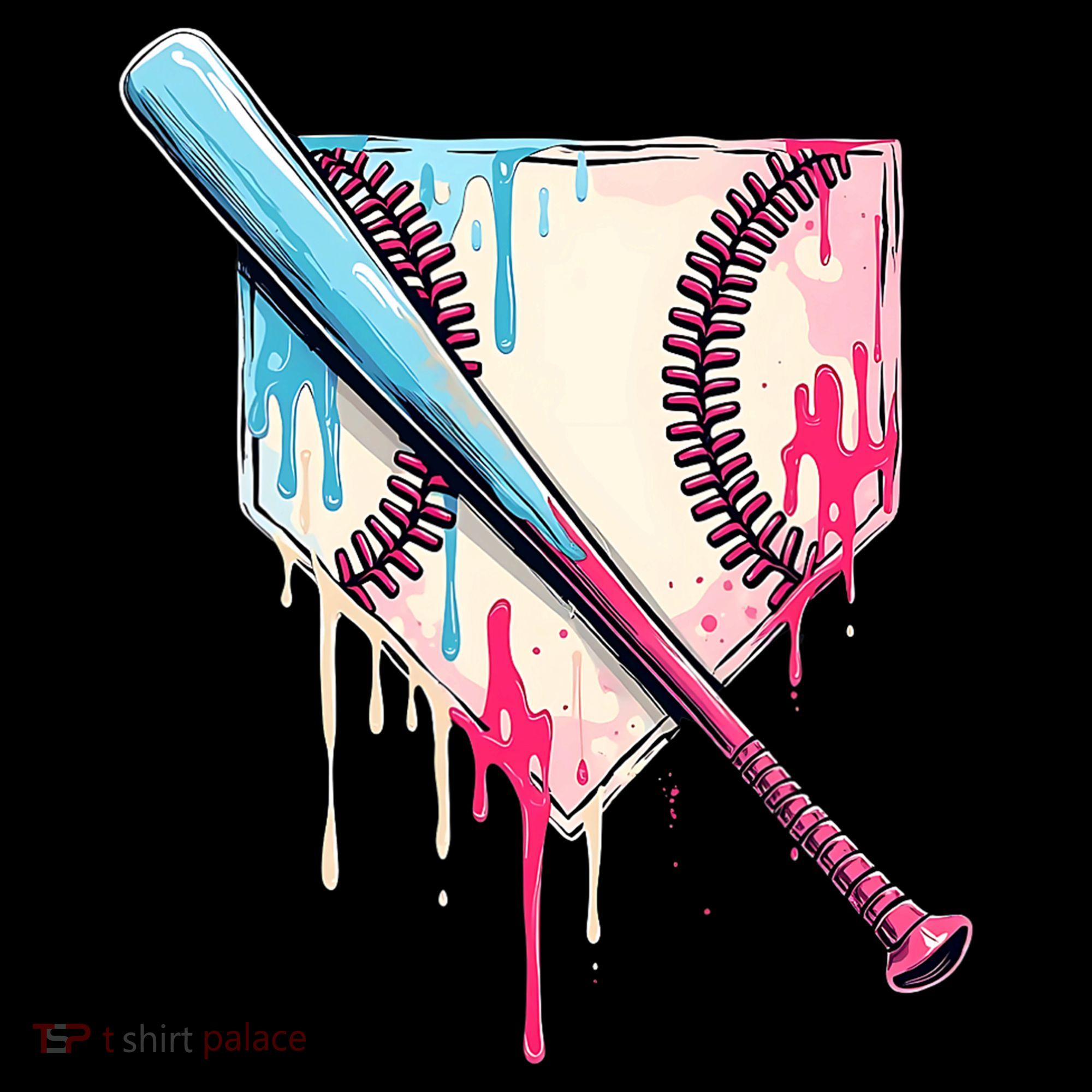 Cool Sport Baseball Home Plate Drip With Sprinkles Drip Bucket Hat