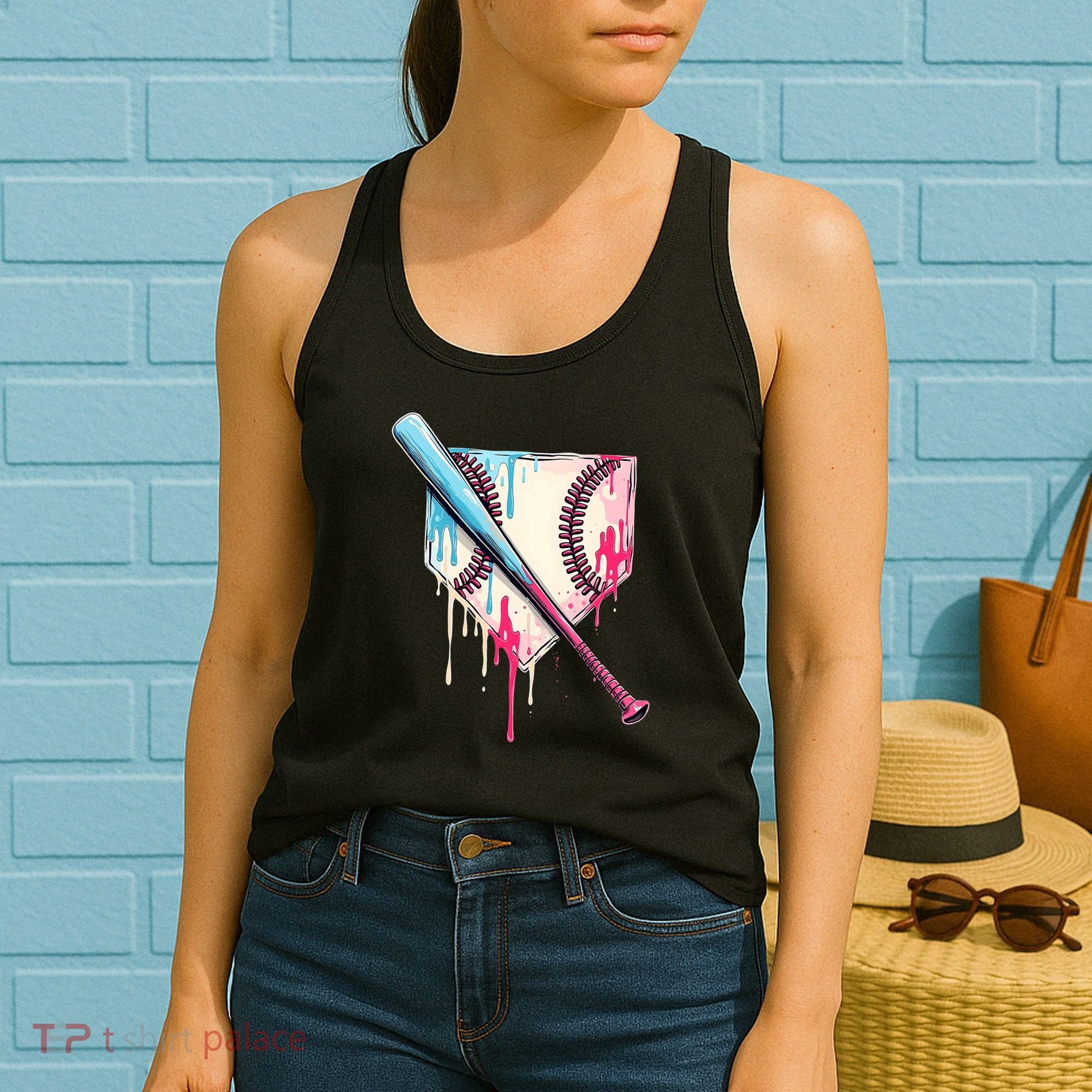 Cool Sport Baseball Home Plate Drip With Sprinkles Drip Women's Tank Top