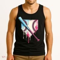 Cool Sport Baseball Home Plate Drip With Sprinkles Drip Tank Top thumb 3