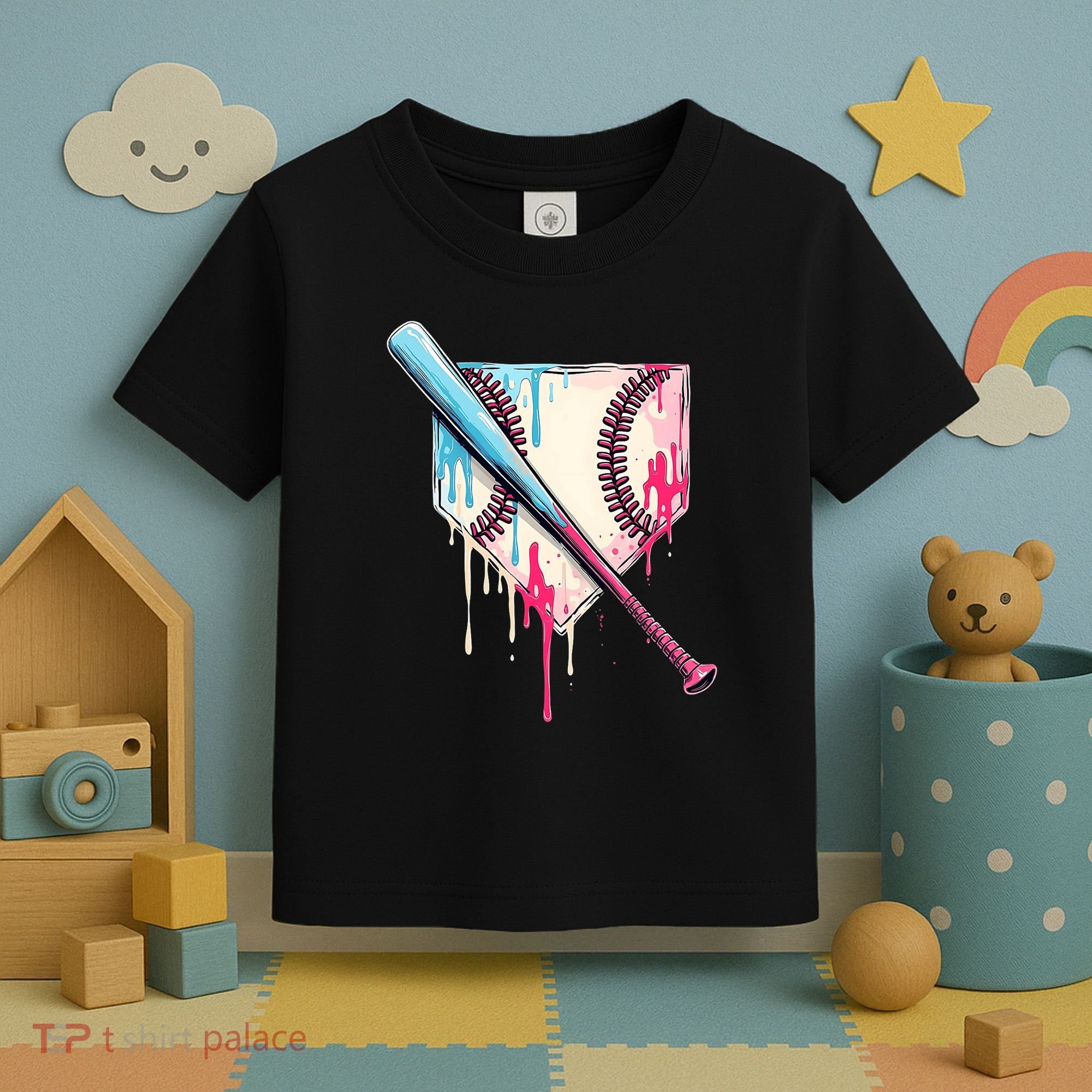 Cool Sport Baseball Home Plate Drip With Sprinkles Drip Toddler T-Shirt