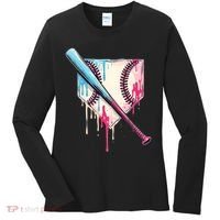 Cool Sport Baseball Home Plate Drip With Sprinkles Drip Women's Long Sleeve Shirt thumb 0