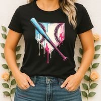 Cool Sport Baseball Home Plate Drip With Sprinkles Drip Women's T-Shirt thumb 2