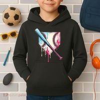 Cool Sport Baseball Home Plate Drip With Sprinkles Drip Kids Hoodie thumb 2