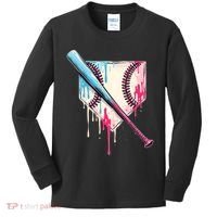 Cool Sport Baseball Home Plate Drip With Sprinkles Drip Kids Long Sleeve Shirt thumb 0