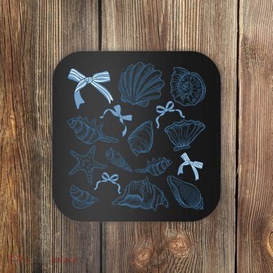 Coquette Seashell  Beach Coastal Retro Summer Vibes Coaster