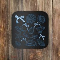 Coquette Seashell  Beach Coastal Retro Summer Vibes Coaster thumb 0