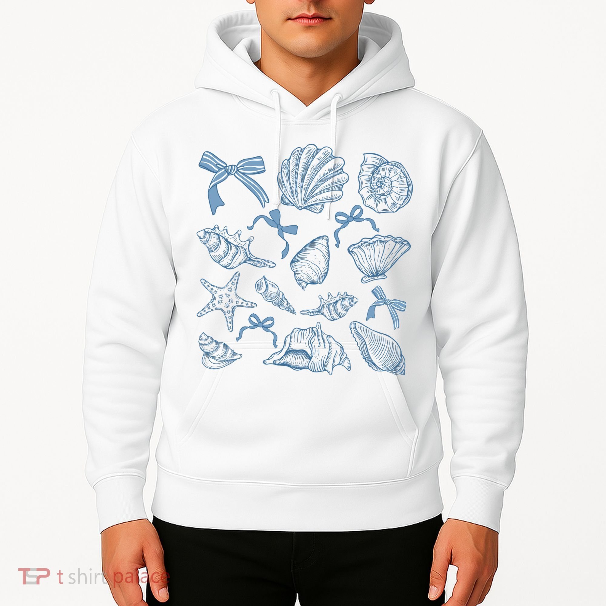 Coquette Seashell  Beach Coastal Retro Summer Vibes Hoodie