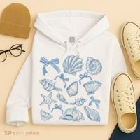 Coquette Seashell  Beach Coastal Retro Summer Vibes Hoodie thumb 4