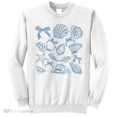 Coquette Seashell  Beach Coastal Retro Summer Vibes Sweatshirt