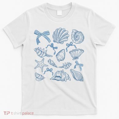 Coquette Seashell  Beach Coastal Retro Summer Vibes T-Shirt